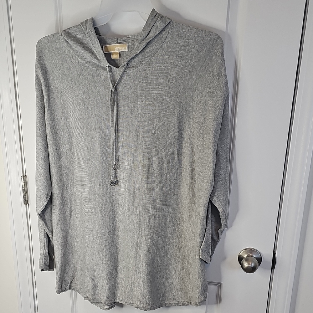 Michael‎ Kors Heather Gray Hooded Top